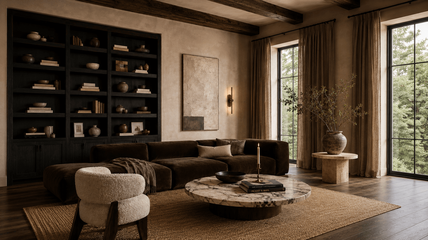 Handcrafted Artisan Manor furniture in a styled interior
